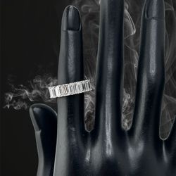 Emerald Shape Diamond Eternity Band In 14k White Gold