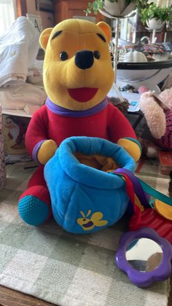 Vintage 1996 Winnie the Pooh with Honey Pot & Toys