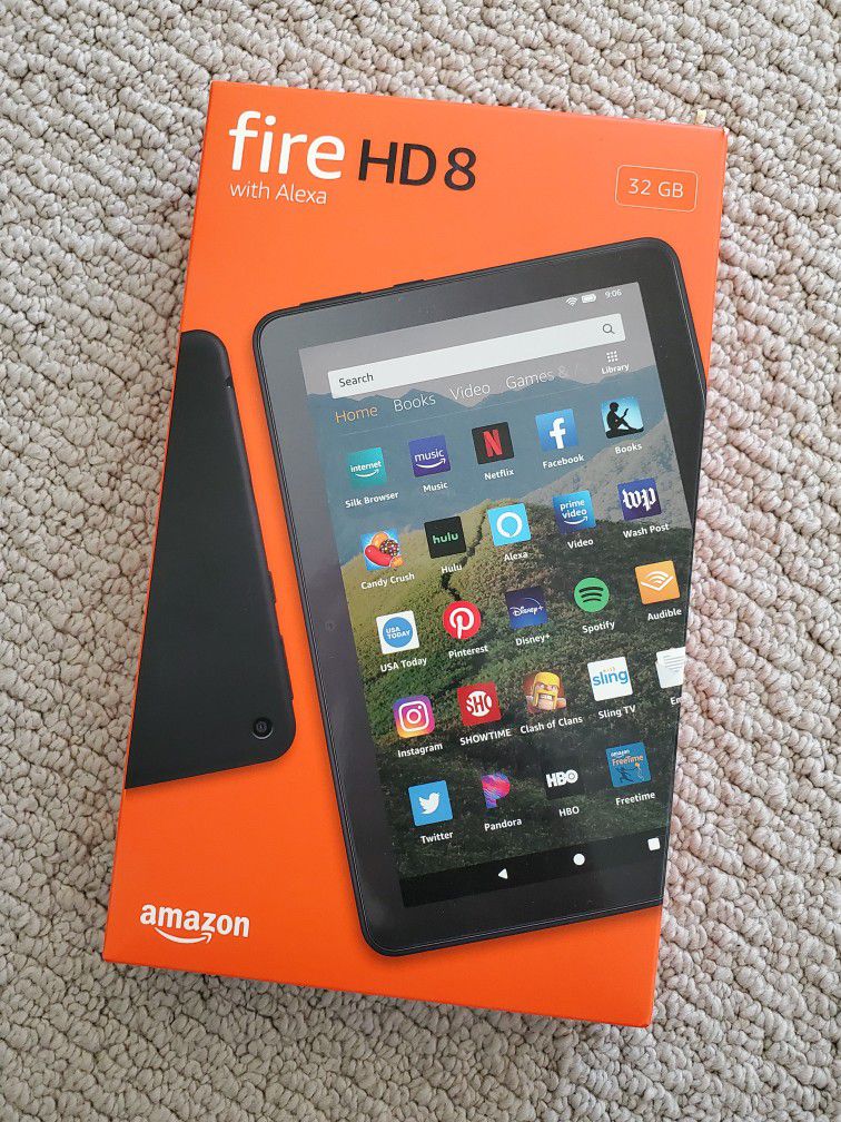 Fire HD 8 tablet, 8" HD display, 32 GB, latest model (2020 release), designed for portable entertainment, Black

