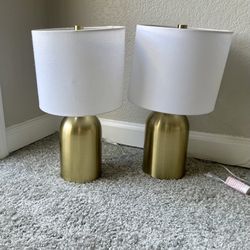 See Of 2 Gold Lamps 