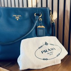 Preloved Prada Cobalt Blue Tote Bag