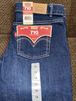 Size 14 Stretchy Super Skinny Dark Blue Levi’s