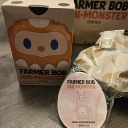 Piggy Monster Bob - Farmer Bob Ani-monster Series Plush Pendant Confirmed Box