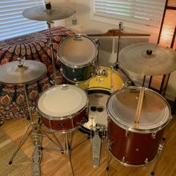 Pearl / Tama / Vintage Drum Set, Nice Cymbals
