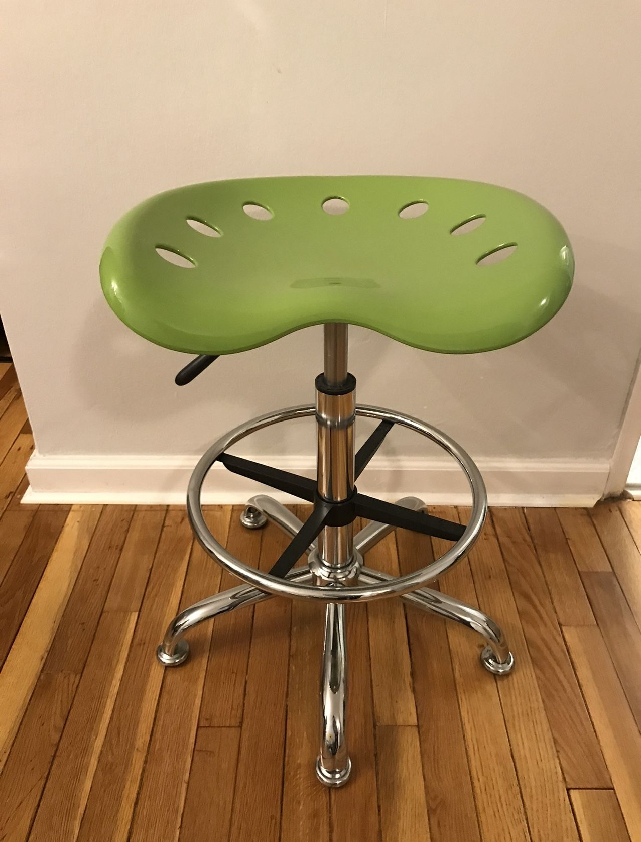 Green Bar Stool With Tractor Seat 