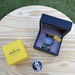 Invicta Aviator Chronograph 48mm Blue Dial Stainless Steel Watch 
