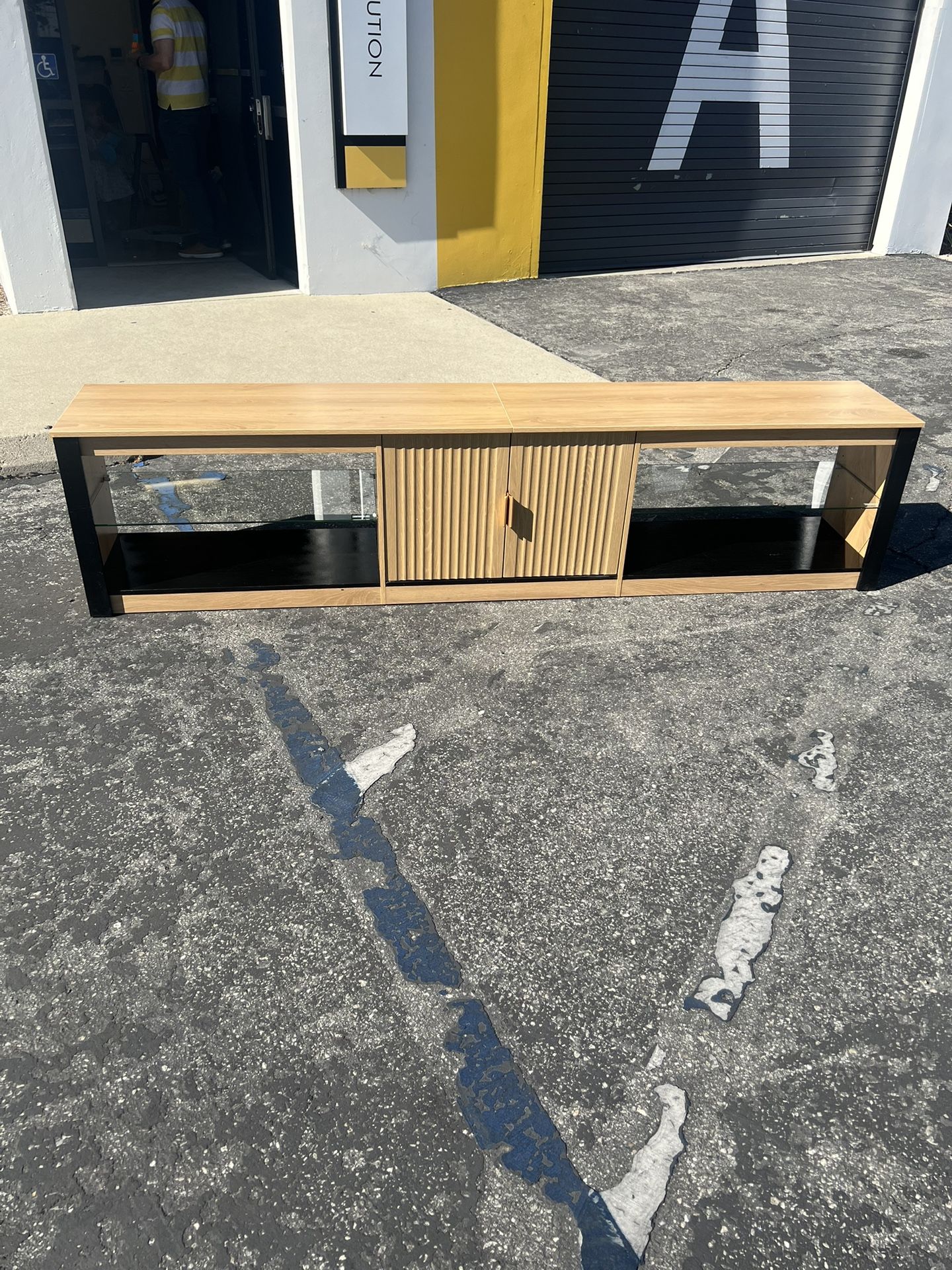 Tv Stand With Shelves And 2 Doors