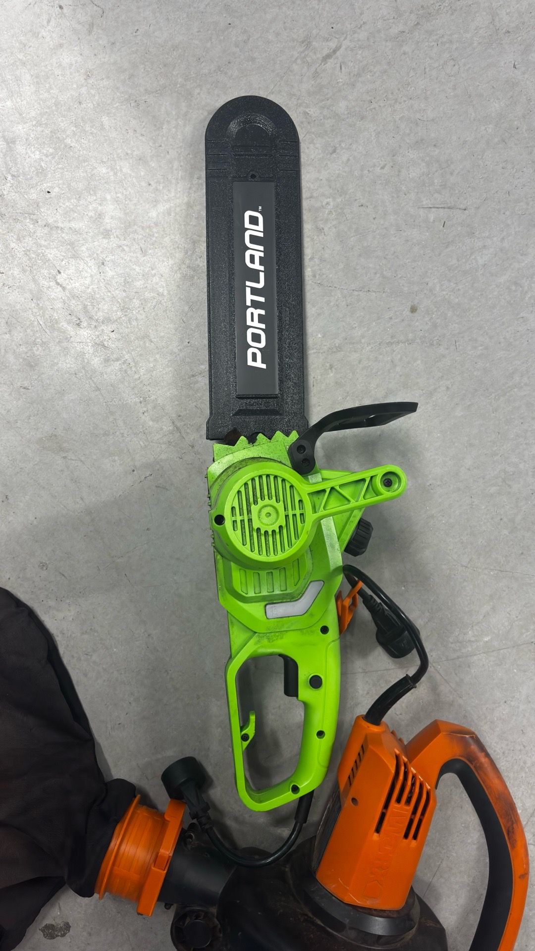 Worx Electric Leaf Blower + Portland Electric Chainsaw