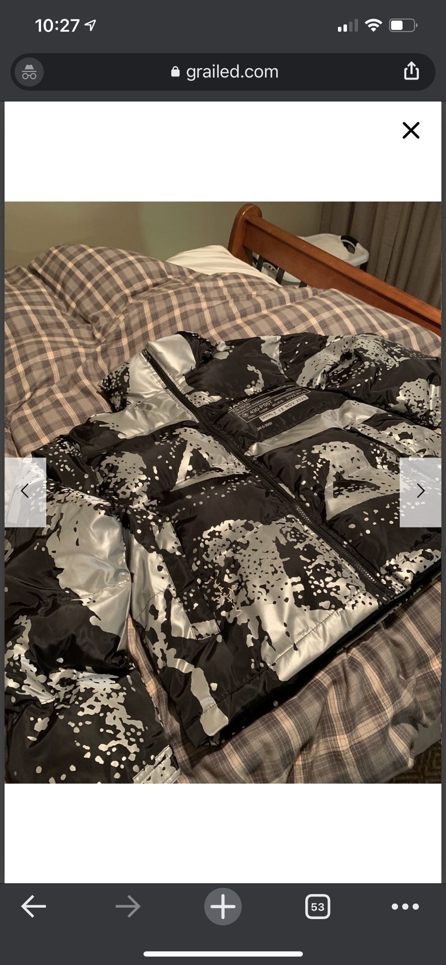 Travis Scott X PS5 Reflective System Down Puffer Jacket (3M) Large