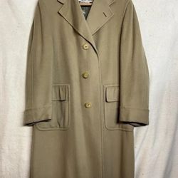 Vintage Hickey Freeman 100% Cashmere Overcoat Tan Beige Men’s Classic Coat USA