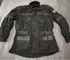 KUSHITANI Jacket Mens 2XL Black Cordura Schoeller Motorcycle Jacket Adventure Touring