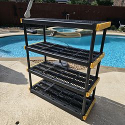 55h 48w 20d Plastic Garage Storage Rack Storage Shelves 4 Shelf