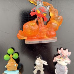 Pokémon Figure Lot Litten Diancie Bonsly Kubfu 