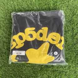 Brand New Sp5der Star Hoodie Black And Yellow Size L