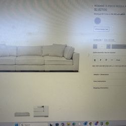 Roanne 3 Piece Modular sofa 