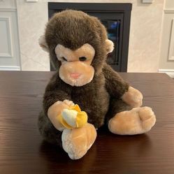 Beige/Tan Classic Curly Teddy Bear with Embroidered Dress w “Best Friends”8” EUC 
