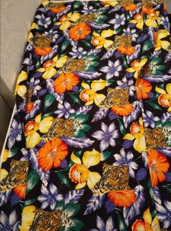 Colorful Flowers leopard garden theme fabric