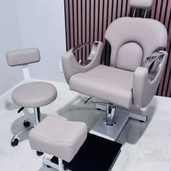 Silla De Pedicure Giratoria Y Reclinable
