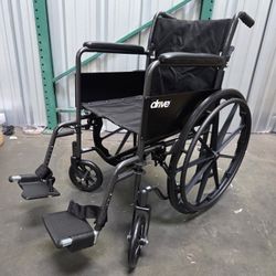 Drive Medical Silver Sport 1 Folding Transport Wheelchair