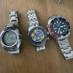 3 Watches Seiko Orient Casio 