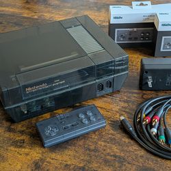 RGB Nintendo NES-001 Clear Black Gaming Console w/ 8bitdo N30 2.4g Gamepads