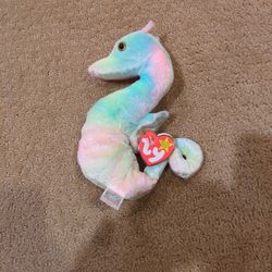 Neon Sea Horse Beanie Baby