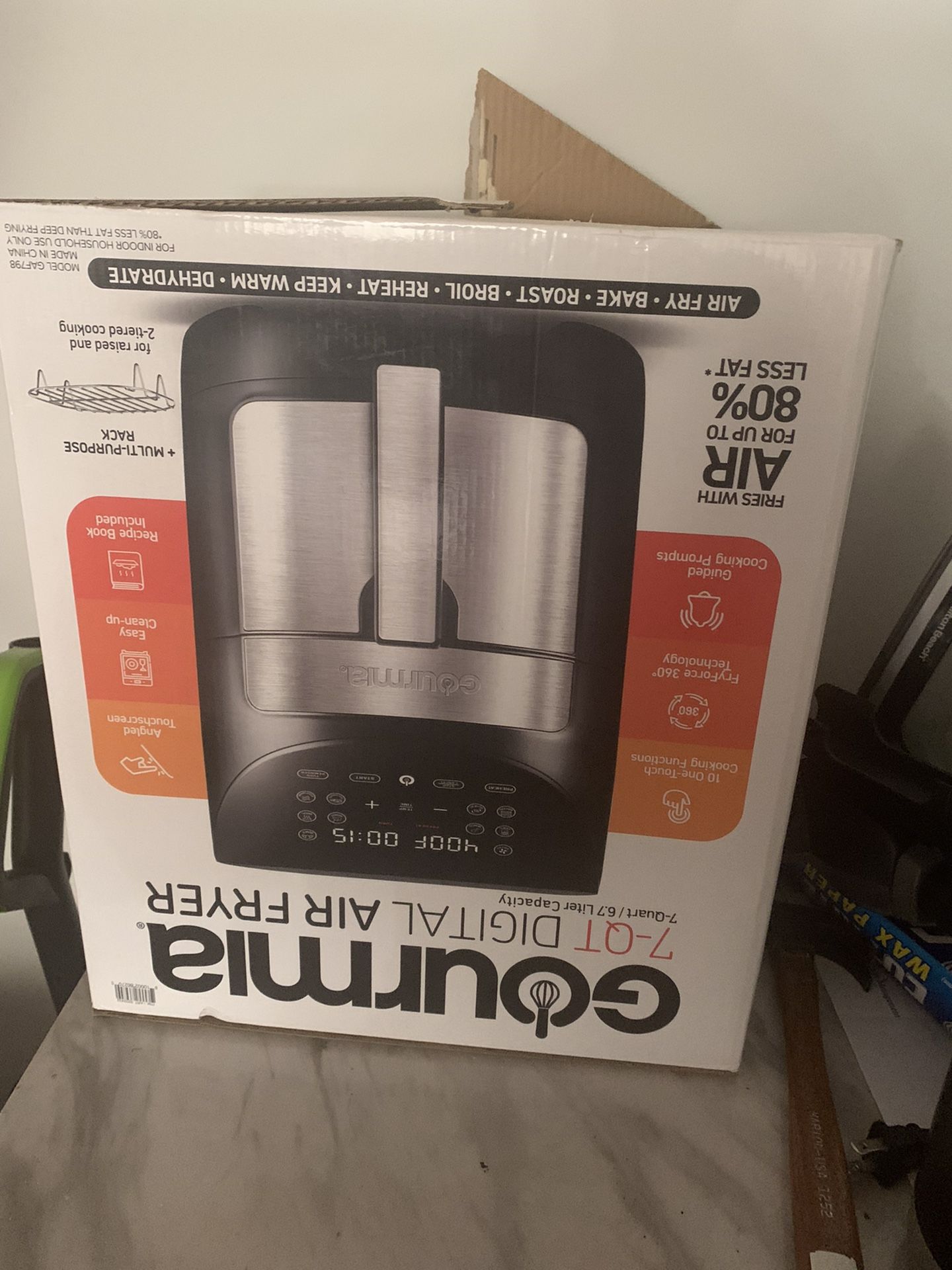 Black The Szie. 7-Q T Digital Air fryer