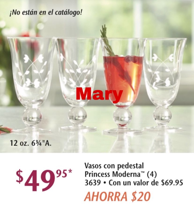 Copas De Cristal Juego De (4) Princess House