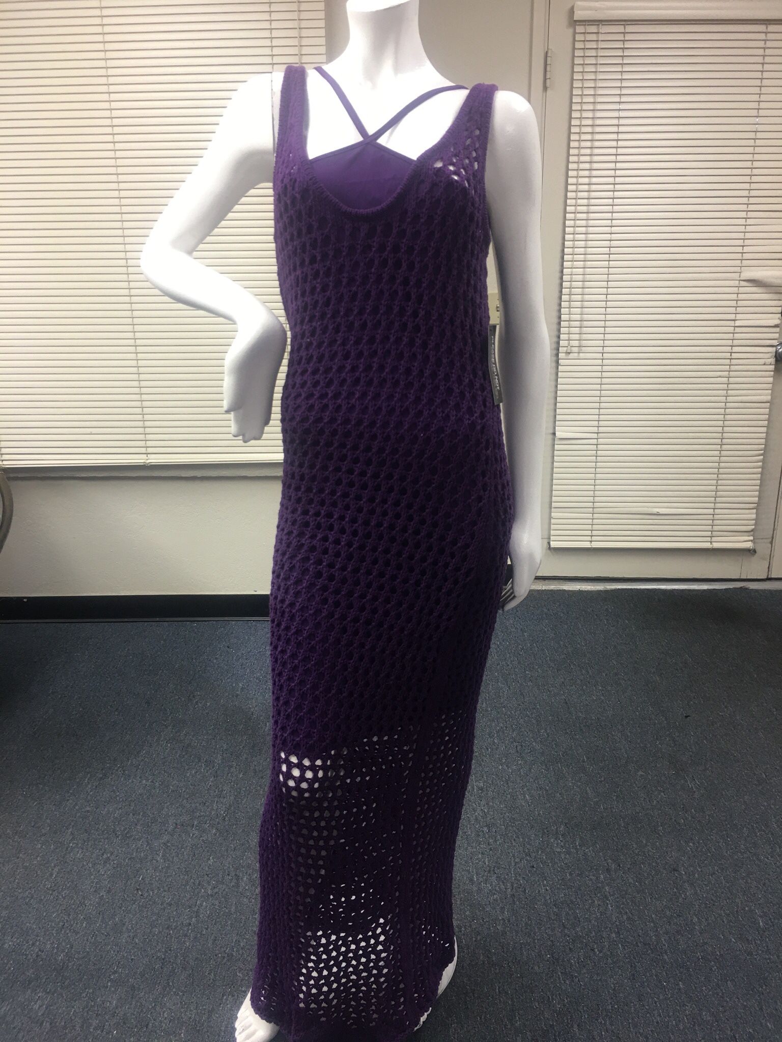 NY & Company Purple Knit Pullover Dress