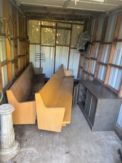Wooden Church Pews – Set of Two