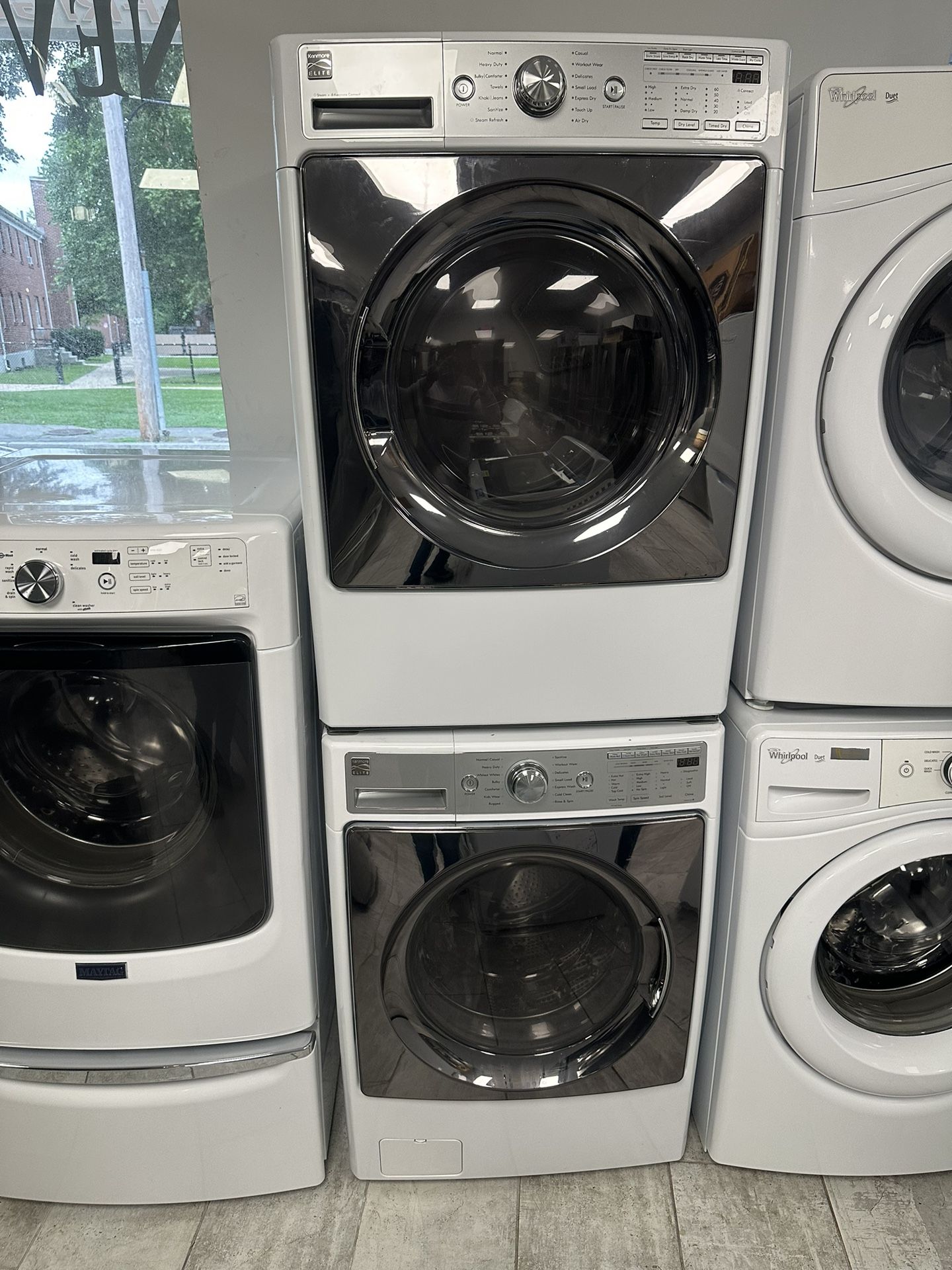 Kenmore Set Washer 4.5 Cu.ft Electric Dryer 7.5 Cu.ft Front Load High Efficiency Stackable 