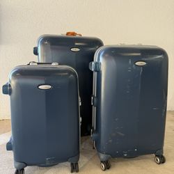 Samsonite Hard Shell Luggage Set 3-Piece Spinner Suitcases Blue TSA Lock
