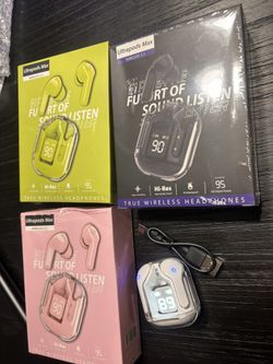 Wireless Earbuds With LCD Display