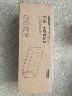 Clear Acrylic Figures Display Case Stackable Box with Base, Dustproof Protector 14”x3.5x4.8”