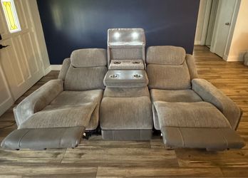 Power Reclining Sofa w/ Wireless Charging, Lights & Cup Holders
