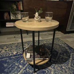 Round Wood End Table/ Side Table