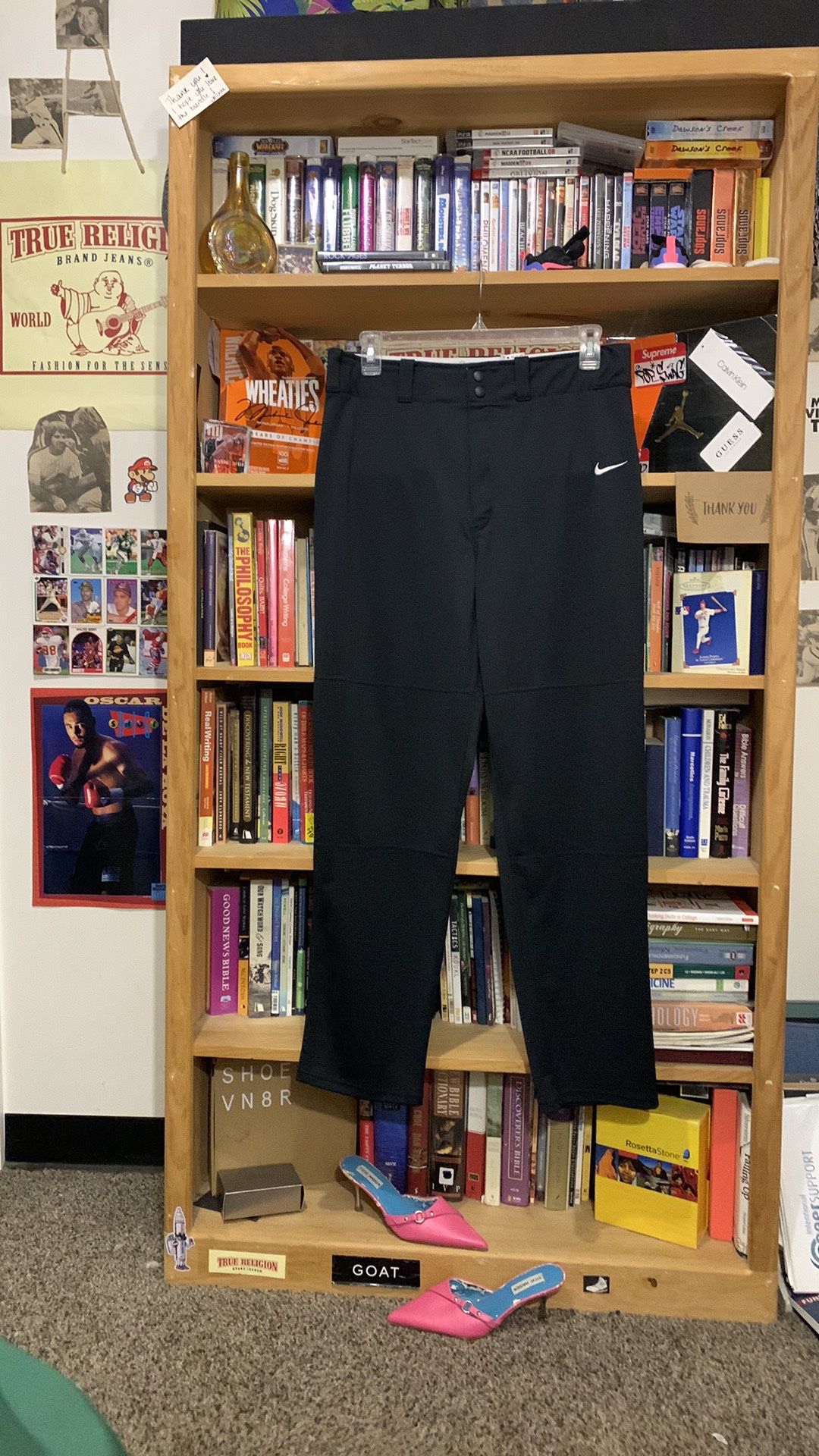 NIKE-Men's black ‘CORE DRI-FIT’ polyester Open Hem Baseball Pants