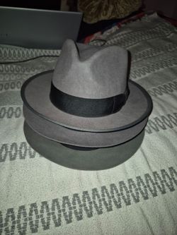 Gray Fedora Hats Mens Size 7 1/4
