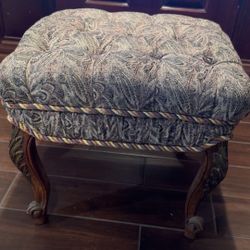 Vintage Wood Footstool 