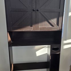 Farmhouse Over The Toilet Storage Cabinet Space Saver