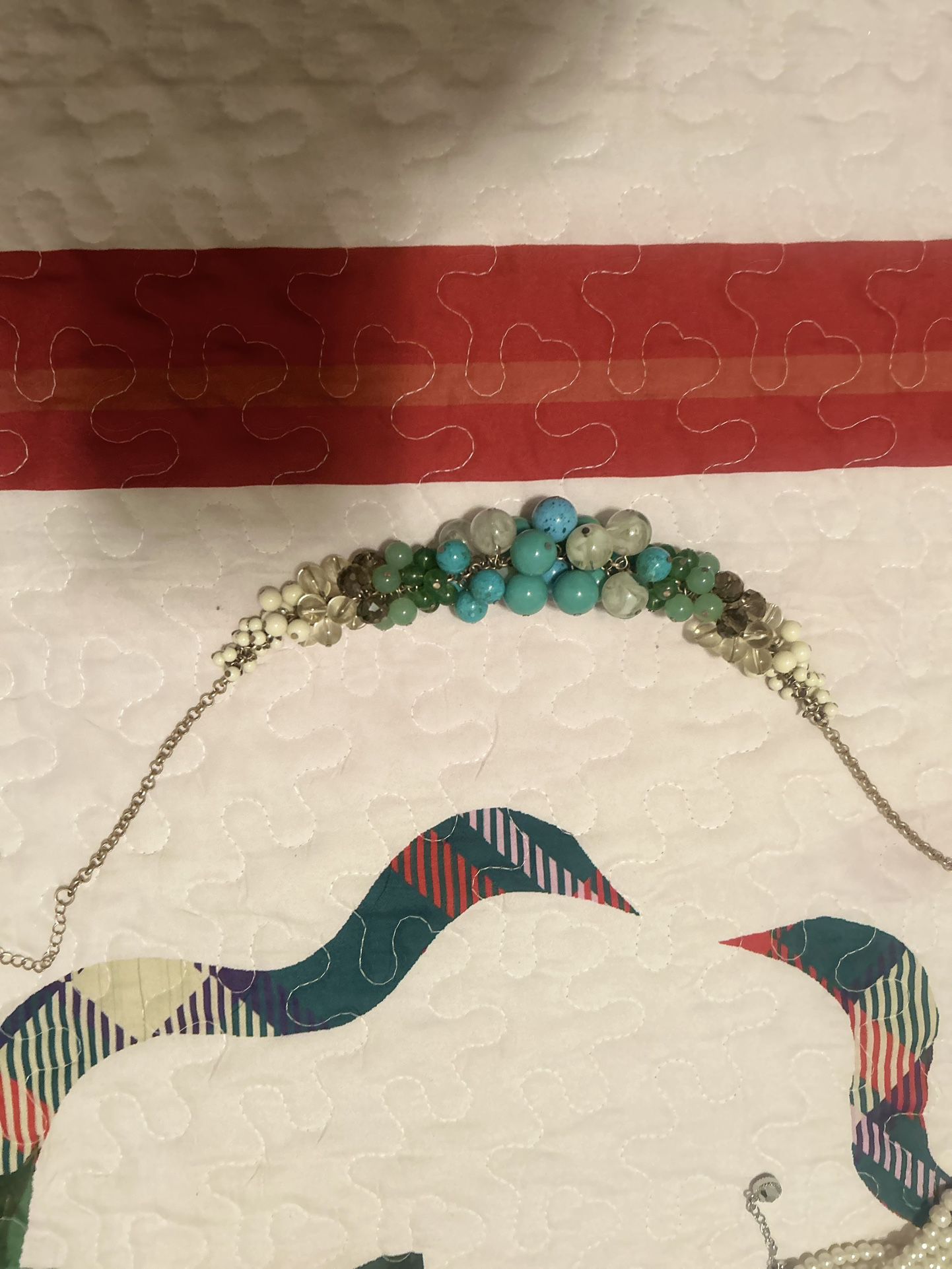 Turquoise And Gold Pearls Necklace 