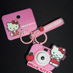 Hello kitty light camera keychain