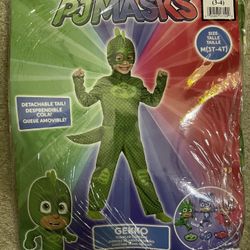 New PJ Mask Gekko Costume Size Toddler 3/4