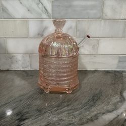 Pink Depression Glass Jar