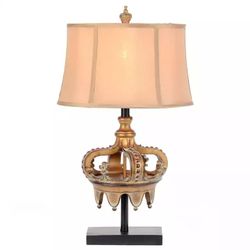 Antique Gold Crown Table Lamp Like New