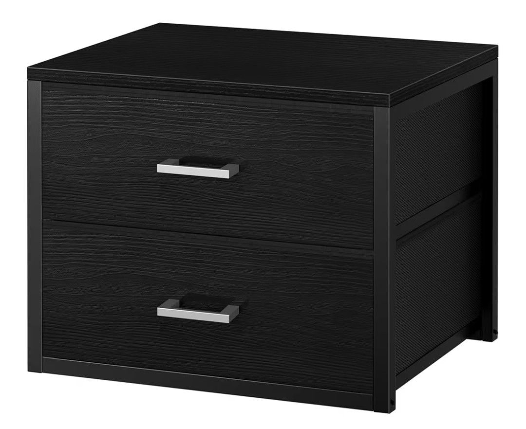 NIB BOLUO Stackable Storage Drawers Closet Organizers and Storage Fabric 2 Drawer Dresser for Bedroom Office Black Modern