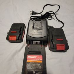 Bauer 20 volt Charger With 3 Batteries