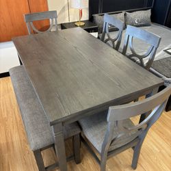 New Arrival!🚨Dining Set With 4 Chairs+bench🪑