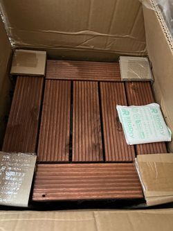 27PCS Patio Floor Tiles Outdoor Interlocking Deck 12 x 12in,Brown