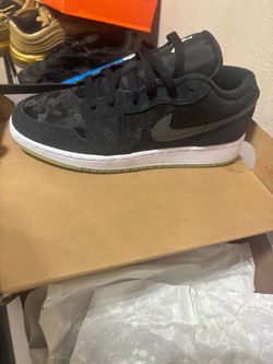 Nike Air Jordan 1 Low SS (GS) Black Iron Grey Barely Volt (HV4775 001) Size 4y